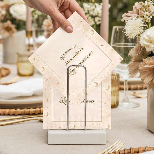 Celestial Gold Moon Quinceañera Servet