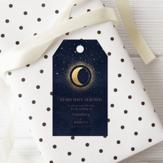 Celestial Gold Moon Save The Date Foto Cadeaulabel