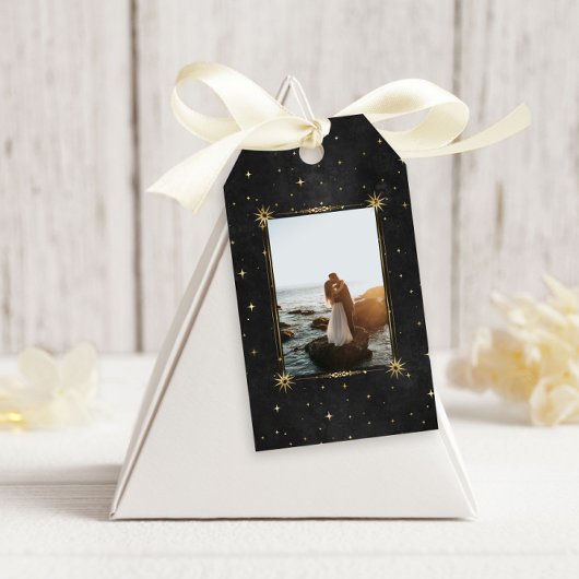 Celestial Gold Moon Save the Date Foto Cadeaulabel