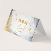 Celestial Gold Moon, Sterren Waterverf Dank u Visitekaartje (Voorkant)