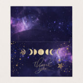 Celestial Gold Moons Stars Thank You Card Visitekaartje (Buitenkant ongevouwen)