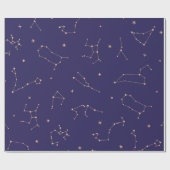 Celestial Gold Star Solareclipse Thema Cadeaupapier (Vlak)