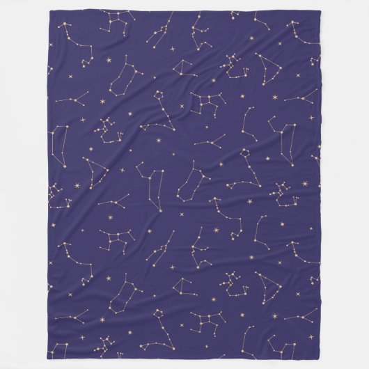 Celestial Gold Star Solareclipse Thema Fleece Deken (Voorkant)