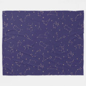 Celestial Gold Star Solareclipse Thema Fleece Deken (Voorkant (Horizontaal))