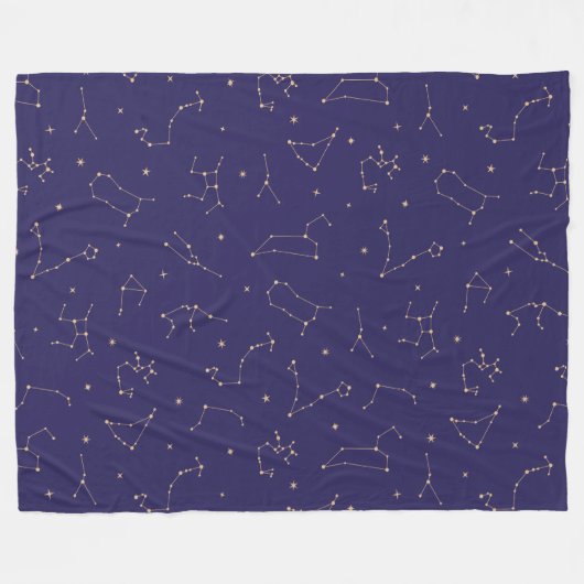 Celestial Gold Star Solareclipse Thema Fleece Deken (Voorkant (Horizontaal))