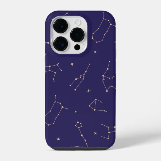 Celestial Gold Star Solareclipse Thema iPhone Hoesje (Achterkant)