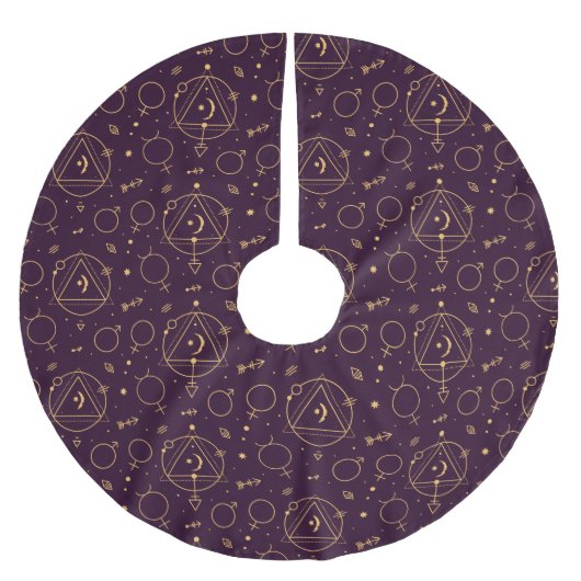 Celestial Gold Star Solareclipse-thema Kerstboom Rok (Voorkant)