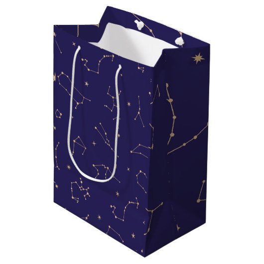 Celestial Gold Star Solareclipse Thema Medium Cadeauzakje (Voorkant Gekanteld)
