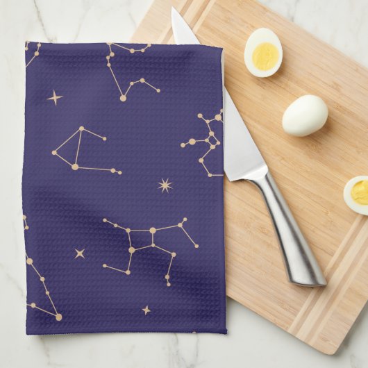 Celestial Gold Star Solareclipse Thema Theedoek (Quarter Fold)