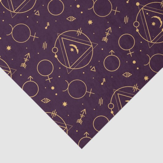 Celestial Gold Star Solareclipse-thema Tissuepapier (Detail)