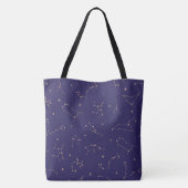 Celestial Gold Star Solareclipse Thema Tote Bag (Achterkant)