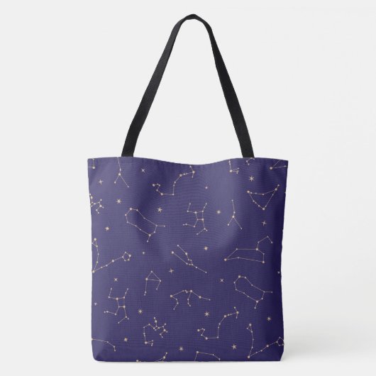 Celestial Gold Star Solareclipse Thema Tote Bag (Achterkant)