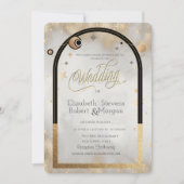 Celestial Gold Star Sun And Moon Galaxy Wedding Kaart (Voorkant)