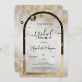 Celestial Gold Star Sun Moon Galax Bridal Luncheon Kaart (Voorkant / Achterkant)