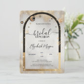 Celestial Gold Star Sun Moon Galax Bridal Luncheon Kaart (Staand voorkant)
