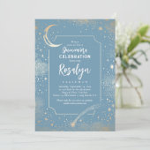 Celestial Gold Stars en Moon Night Quinceanera Kaart (Staand voorkant)