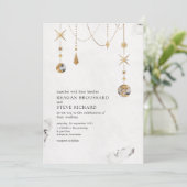Celestial Gold Stars en Moon Wedding Invitation Kaart (Staand voorkant)