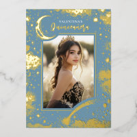 Celestial Gold Stars Moon Night Quinceanera Foto