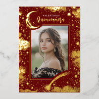 Celestial Gold Stars Moon Night Quinceanera Foto