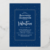 Celestial Gold Stars Moon Night Quinceanera Foto Folie Uitnodiging (Achterkant)