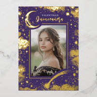 Celestial Gold Stars Moon Night Quinceanera Foto