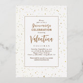 Celestial Gold Stars Moon Night Quinceanera Foto Folie Uitnodiging (Achterkant)