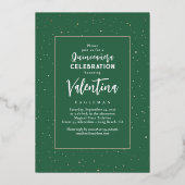 Celestial Gold Stars Moon Night Quinceanera Foto Folie Uitnodiging (Achterkant)