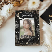 Celestial Gold Stars Moon Night Quinceanera Foto Kaart