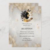 Celestial Gold Stars Moons Bloemen Kaart (Voorkant / Achterkant)