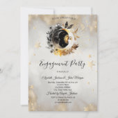 Celestial Gold Stars Moons Bloemen Kaart (Voorkant)