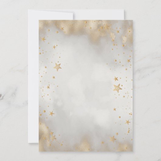 Celestial Gold Stars Moons Bloemen Script Kaart (Achterkant)