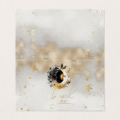 Celestial Gold Stars Moons Bloemen Visitekaartje (Buitenkant ongevouwen)