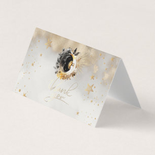 Celestial Gold Stars Moons Bloemen Visitekaartje
