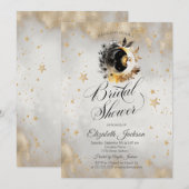 Celestial Gold Stars Moons Flowers Vrijgezellenfee Kaart (Voorkant / Achterkant)