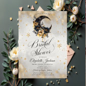 Celestial Gold Stars Moons Flowers Vrijgezellenfee Kaart