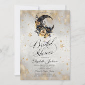 Celestial Gold Stars Moons Flowers Vrijgezellenfee Kaart (Voorkant)