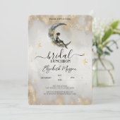 Celestial Gold Stars Moons Meisje Bridal Luncheon Kaart (Staand voorkant)
