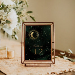 Celestial Gold Stars Trouwtafel nummer RSVP Kaartje