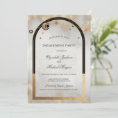 Celestial Gold Sun And Moon Galaxy Kaart (Staand voorkant)