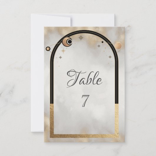 Celestial Gold Sun And Moon Galaxy Kaart (Voorkant)