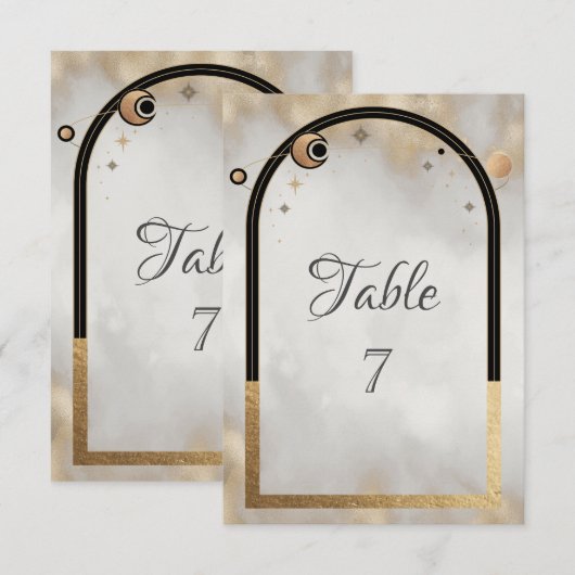 Celestial Gold Sun And Moon Galaxy Kaart (Voorkant / Achterkant)