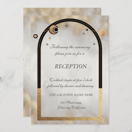 Celestial Gold Sun And Moon Galaxy Kaart (Voorkant / Achterkant)