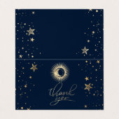 Celestial Gold Sun And Moon Stars Thank You Card Visitekaartje (Buitenkant ongevouwen)