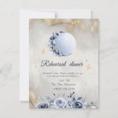 Celestial Gold Sun, Blue Moon Rozen Sterren Kaart (Voorkant)