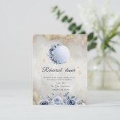 Celestial Gold Sun, Blue Moon Rozen Sterren Kaart (Staand voorkant)