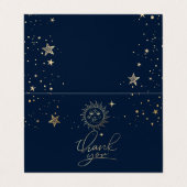 Celestial Gold Sun en maan Visitekaartje (Buitenkant ongevouwen)