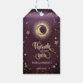 Celestial Gold Sun en Moon Stars Burgundy Cadeaulabel