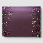 Celestial Gold Sun en Moon Stars Burgundy Gastenboek (Achterkant)