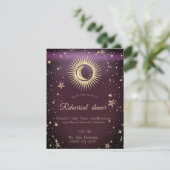 Celestial Gold Sun en Moon Stars Burgundy Kaart (Staand voorkant)