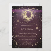 Celestial Gold Sun en Moon Stars Burgundy Kaart (Voorkant)